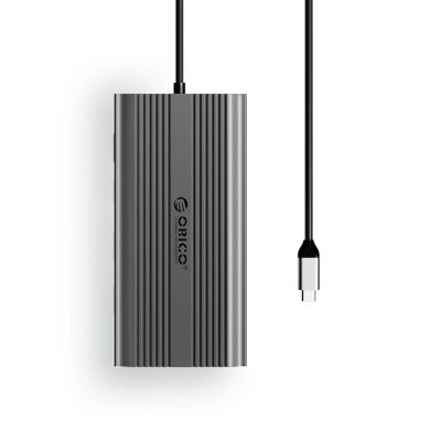 2. Stacja dokująca USB-C Orico XDR 12w1 USB-A USB-C HDMI 4K VGA RJ45 Gigabit PD 100W czytnik kart SD i microSD - szara