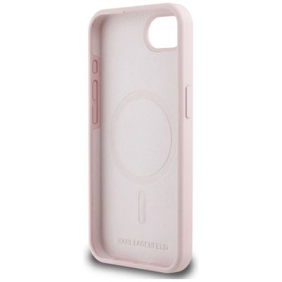 7. Etui Karl Lagerfeld Silicone Karl&Choupette Heads MagSafe na iPhone 16e - różowe