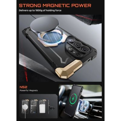 3. Etui Supcase UB Grip Mag MagSafe na Samsung Galaxy S26 Ultra - czarno-brązowe