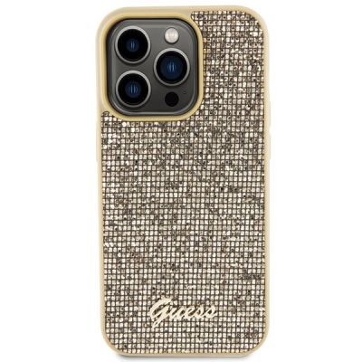 3. Etui Guess Disco Metal Script na iPhone 15 Pro - złote