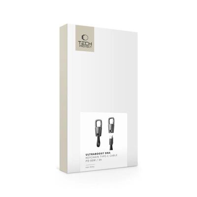 7. Kabel Tech-Protect Ultraboost DNA z brelokiem USB-C PD 60W / 3A - szary