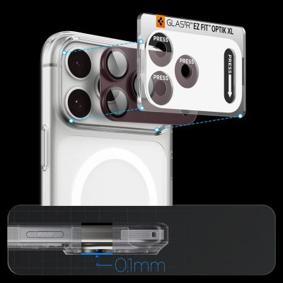 12. Szkło hartowane na aparat Spigen Optik Pro XL GLAS.TR EZ FIT na iPhone 18 Pro Max - dark cherry