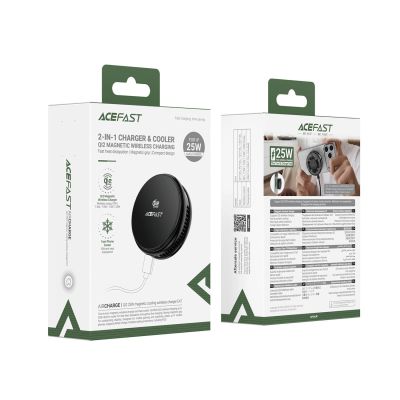 6. Ładowarka bezprzewodowa Acefast E47 Qi2 25 W magnetyczna z chłodzeniem - czarna