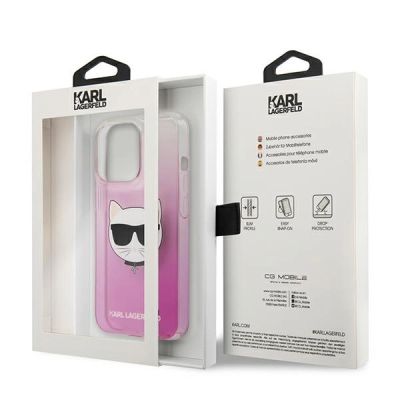 8. Etui Karl Lagerfeld Choupette Head na iPhone 13 Pro Max - różowe