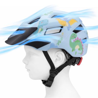 6. Kask rowerowy dziecięcy MTB Wozinsky z odpinanym daszkiem 48-52 cm - jasnoniebieski