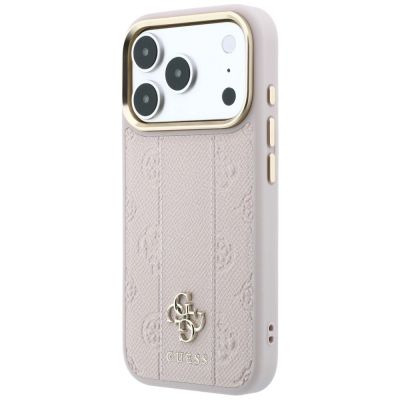 2. Etui Guess Stripe Peony 4G Logo MagSafe na iPhone 17 Pro Max / 18 Pro Max - różowe