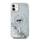 3. Etui Karl Lagerfeld Liquid Glitter Choupette Head MagSafe na iPhone 11 / Xr - przezroczyste