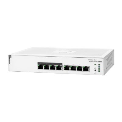 2. Aruba Instant On 1830 8G 4p Class4 PoE 65W Zarządzany L2 Gigabit Ethernet (10/100/1000) Obsługa PoE 1U