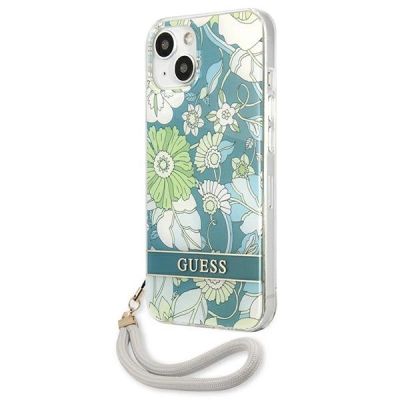 2. Etui Guess Flower Strap na iPhone 13 - zielone