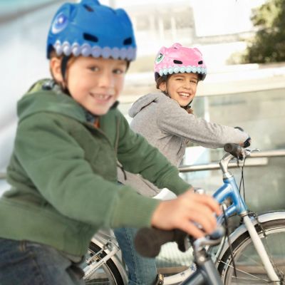 5. Kask rowerowy dziecięcy Wozinsky motyw dinozaur 52-56 cm - różowy