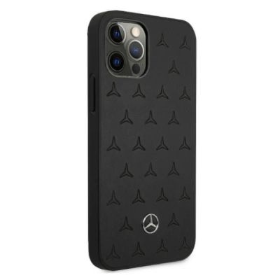 4. Etui Mercedes Leather Stars Pattern na iPhone 12 Pro Max - czarne