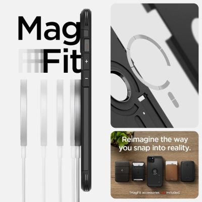 13. Etui Spigen Tough Armor MagSafe na iPhone 15 - czarne