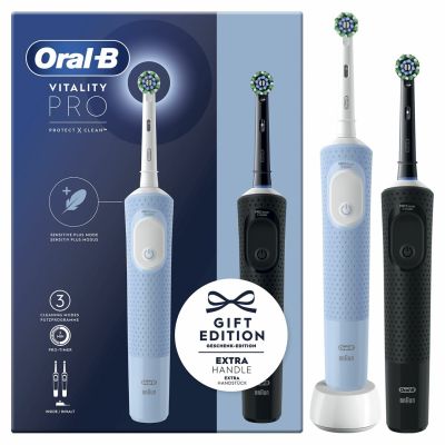 20. Oral-B Vitality Pro Duo Dorosły Obrotowo-pulsacyjna szczoteczka do zębów Czarny, Niebieski, Biały