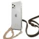 2. Etui Guess 4G Brown Strap Gold Chain na iPhone 12 / iPhone 12 Pro - przezroczyste