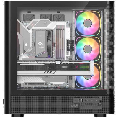 10. MODECOM OBUDOWA VOLCANO AQ 300 ARGB MIDI CZARNA