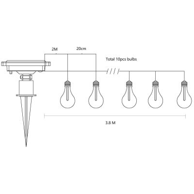 15. LAMPA SOLARNA OGRODOWA GIRLANDA ŁAŃCUCH SOLARNY 4,9M 40LED CIEPŁY BIAŁY