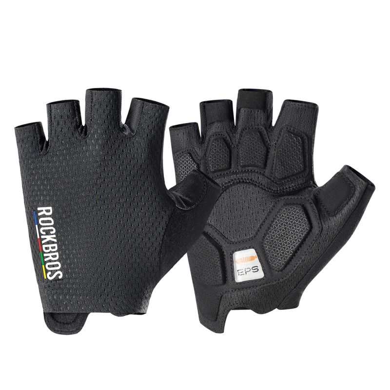 Rękawiczki rowerowe Rockbros TLS004 ROAD TO SKY krótkie amortyzujące S - czarne