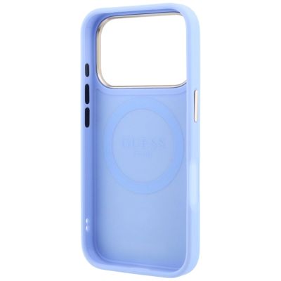 7. Etui Guess Peony 4G Small Logo MagSafe na iPhone 18 Pro / 17 Pro - jasnoniebieskie