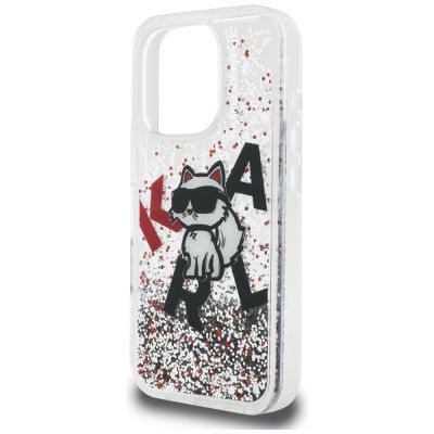 6. Etui Karl Lagerfeld Liquid Glitter Choupette Logo na iPhone 16 Pro Max - przezroczyste