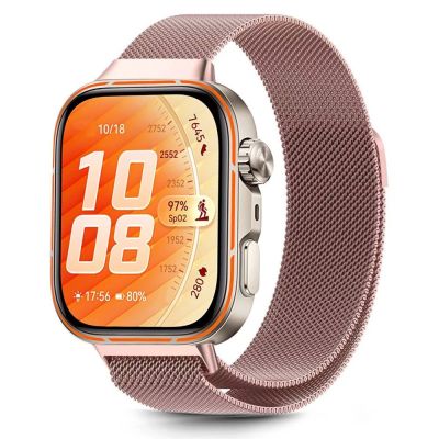 9. Pasek Tech-Protect MilaneseBand na Huawei Watch Fit 3 - różowy