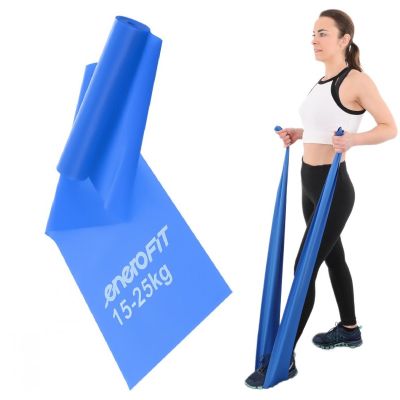 11. TAŚMA TRENINGOWA DO ĆWICZEŃ PILATES 2000x150x0,550MM 15-25KG NIEBIESKA