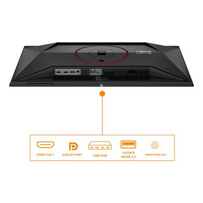 18. AOC G4 Q27G4ZDR monitor komputerowy 67,3 cm (26.5") 2560 x 1440 px Quad HD QD-OLED Czarny, Czerwony