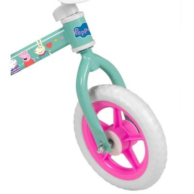 2. Rowerek biegowy 10" Świnka Peppa zielony 198 Green