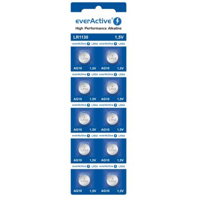 EVERACTIVE BATERIE ALKALICZNE MINI AG10 G10 LR1130 LR54, BLISTER 10 SZT. EVAG10