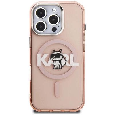 3. Etui Karl Lagerfeld IML Choupette Sketch Logo MagSafe na iPhone 16 Pro Max - różowe
