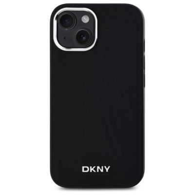 3. Etui DKNY Plain Logo MagSafe na iPhone 15 Plus - czarne