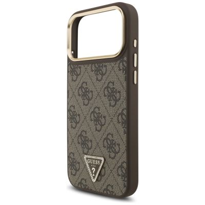6. Etui Guess 4G Triangle Logo MagSafe na iPhone 17 Pro Max - brązowo-złote