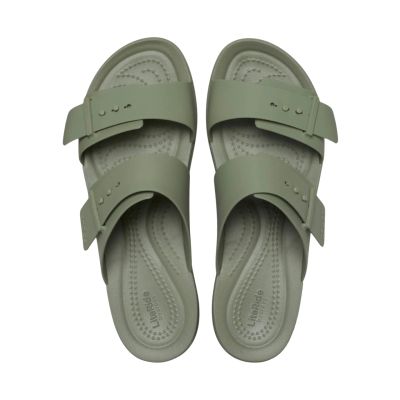 4. Klapki damskie Crocs Brooklyn Buckle Low zielone 211215 3BX