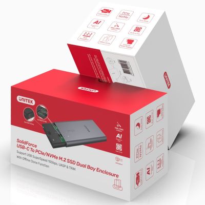 3. UNITEK OBUDOWA NA DYSK/KLONOWANIE 2XM.2, PCIE/NVME