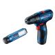 BOSCH.WKRĘTARKA GSR 120-LI 2x2,0Ah 30/14Nm +LAMPA GLI 12V-300 WALIZKA