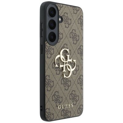 4. Etui Guess Leather 4G Metal Logo na Samsung Galaxy S26 FE - brązowe