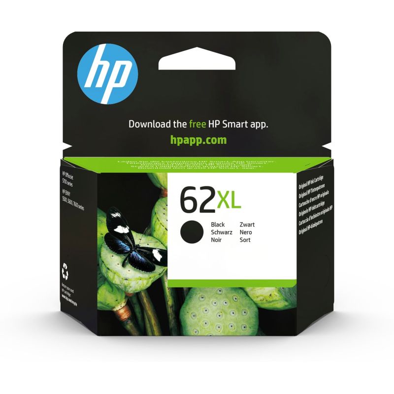6. HP 62XL oryginalny wkład atramentowy czarny XL