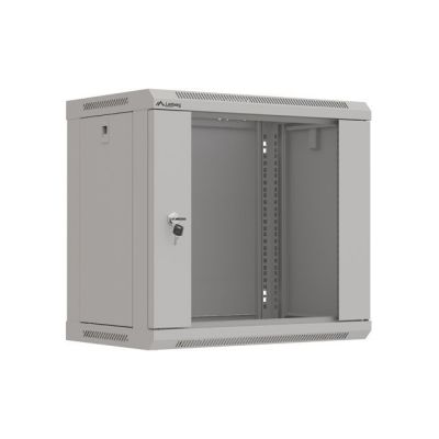Szafa instalacyjna rack wisząca 19" 9U 540x350 szara drzwi przeszklone LANBERG (FLAT PACK)