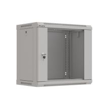 Szafa instalacyjna rack wisząca 19" 9U 540x350 szara drzwi przeszklone LANBERG (FLAT PACK)