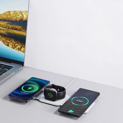 4. Ładowarka indukcyjna 3w1 Dudao A11N 15W - biała + kabel USB-C / USB-C