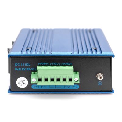 8. Przemysłowy switch 4x 100 Base-TX + 1x uplink 100Base-FX (bez modułu) DIN rozszerzony zakres temp.
