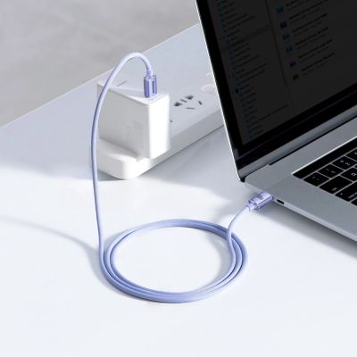 11. Kabel Baseus CAJY000605 USB-C - USB-C PD 100W 5A 480Mb/s 1,2m - fioletowy