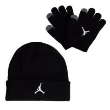 Zestaw dziecięcy czapka zimowa + rękawiczki Air Jordan Essential Beanie Set Czarny - 9A0836-023