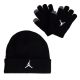 Zestaw dziecięcy czapka zimowa + rękawiczki Air Jordan Essential Beanie Set Czarny - 9A0836-023