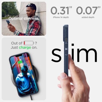 8. Etui Spigen Liquid Air na iPhone 14 Plus - niebieskie