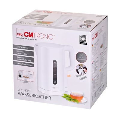 7. Czajnik elektryczny 1,7L WK 3835 CLATRONIC biały