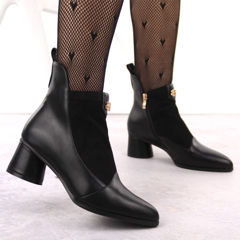 9. Botki na obcasie D&A S.Barski Premium Collection W OLI232A czarne