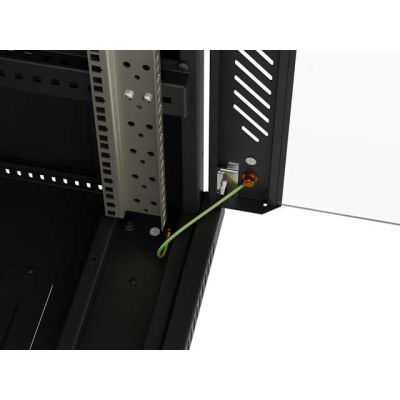 13. LANBERG SZAFA INSTALACYJNA RACK STOJĄCA 19" 24U 600X600 CZARNA DRZWI PRZESZKLONE LCD (FLAT PACK) V2