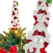 CZUBEK CHOINKOWY SZKLANY 3 BAŁWANKI 28CM