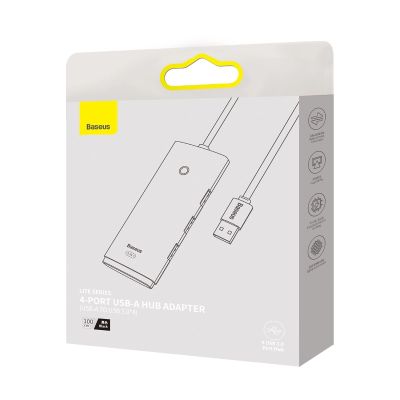 5. Baseus Lite Series HUB adapter USB-A do 4xUSB-A 3.0 5Gb/s czarny (WKQX030101)