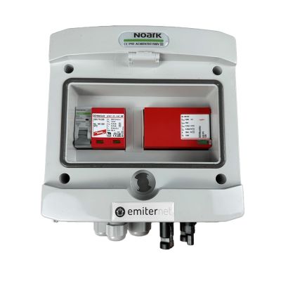 Rozdzielnica przył. DCAC hermetyczna IP65 EMITER z ogranicznikiem przepięć DC Dehn 1000V typu 1+2, 1 x łańcuch PV, 1 x MPPT // ogr. AC Dehn typ 1+2, 16A 1-F